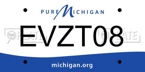 EVZT08 Michigan License Plate