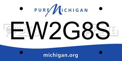 EW2G8S Michigan License Plate