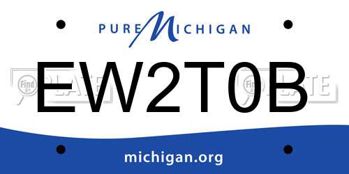EW2T0B Michigan License Plate