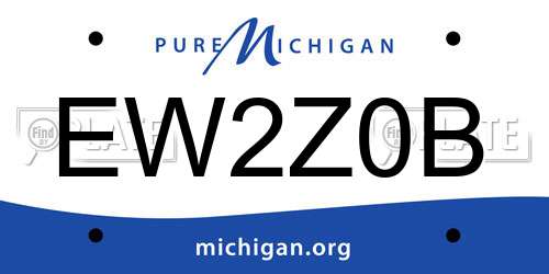 EW2Z0B Michigan License Plate