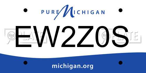 EW2Z0S Michigan License Plate