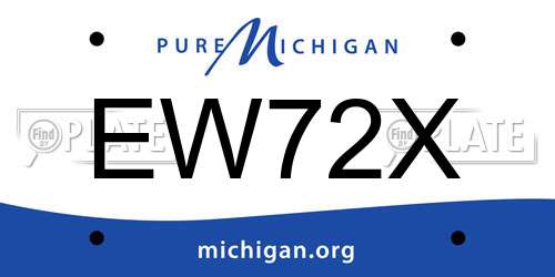 EW72X Michigan License Plate