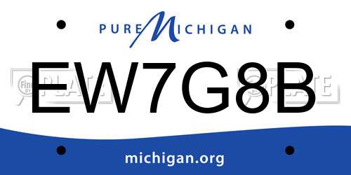 EW7G8B Michigan License Plate