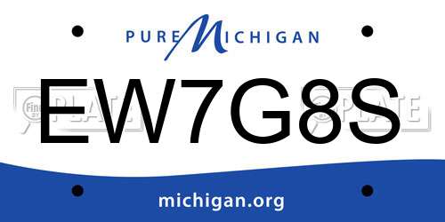 EW7G8S Michigan License Plate
