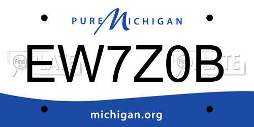 EW7Z0B Michigan License Plate