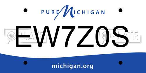 EW7Z0S Michigan License Plate