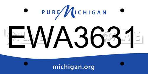 EWA3631 Michigan License Plate