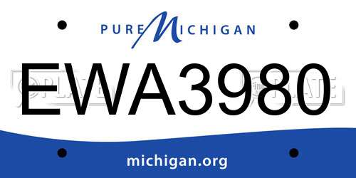 EWA3980 Michigan License Plate