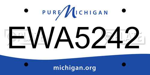 EWA5242 Michigan License Plate