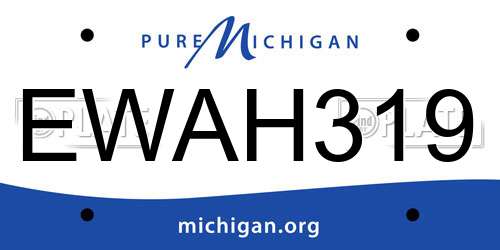 EWAH319 Michigan License Plate
