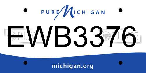 EWB3376 Michigan License Plate