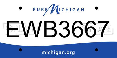 EWB3667 Michigan License Plate