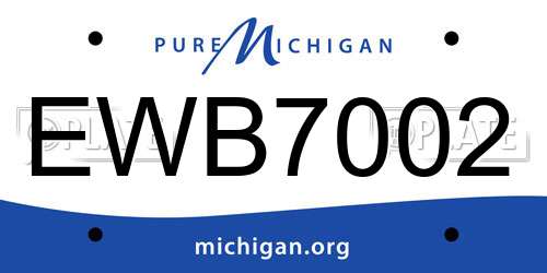 EWB7002 Michigan License Plate
