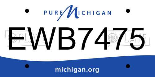 EWB7475 Michigan License Plate
