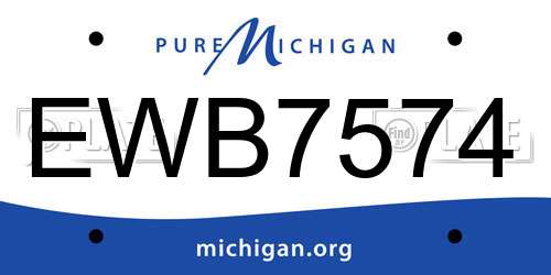 EWB7574 Michigan License Plate