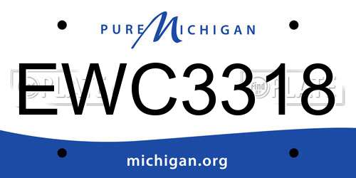 EWC3318 Michigan License Plate