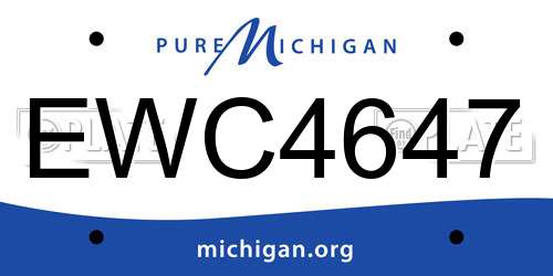 EWC4647 Michigan License Plate