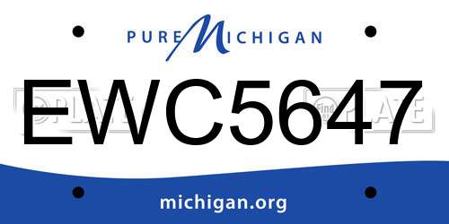 EWC5647 Michigan License Plate