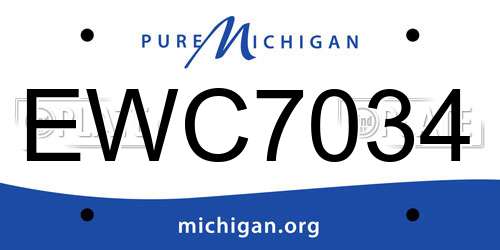 EWC7034 Michigan License Plate