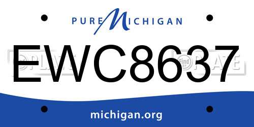 EWC8637 Michigan License Plate
