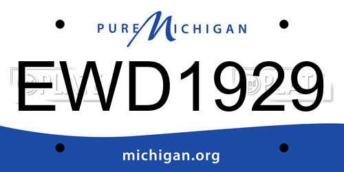 EWD1929 Michigan License Plate