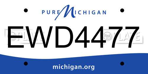 EWD4477 Michigan License Plate