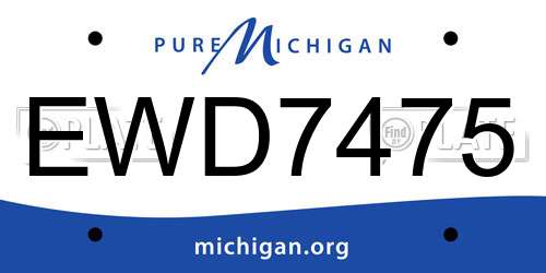 EWD7475 Michigan License Plate