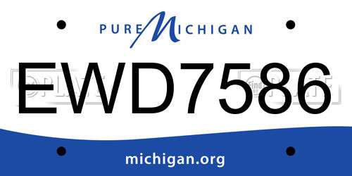 EWD7586 Michigan License Plate