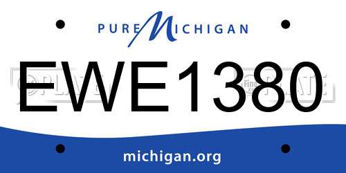 EWE1380 Michigan License Plate