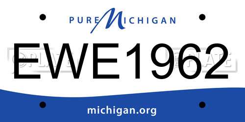 EWE1962 Michigan License Plate