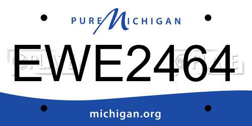 EWE2464 Michigan License Plate