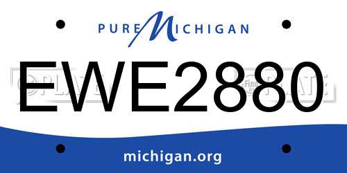 EWE2880 Michigan License Plate
