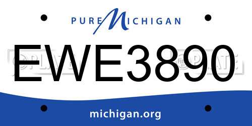 EWE3890 Michigan License Plate