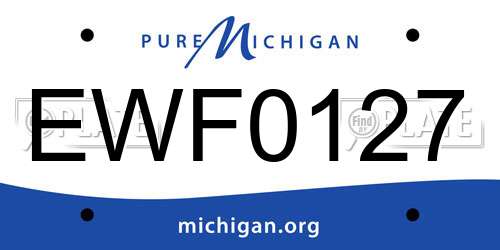 EWF0127 Michigan License Plate