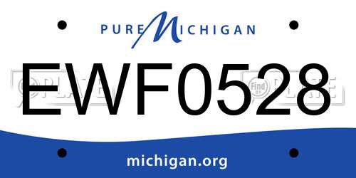 EWF0528 Michigan License Plate