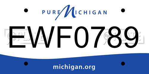 EWF0789 Michigan License Plate