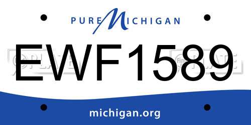 EWF1589 Michigan License Plate