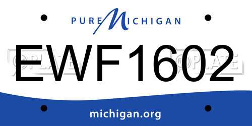 EWF1602 Michigan License Plate