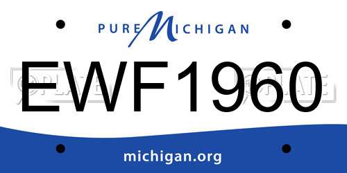EWF1960 Michigan License Plate