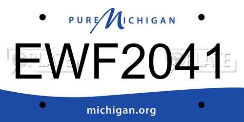 EWF2041 Michigan License Plate