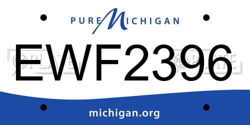 EWF2396 Michigan License Plate