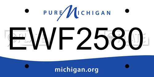 EWF2580 Michigan License Plate