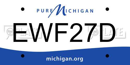 EWF27D Michigan License Plate