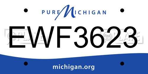 EWF3623 Michigan License Plate