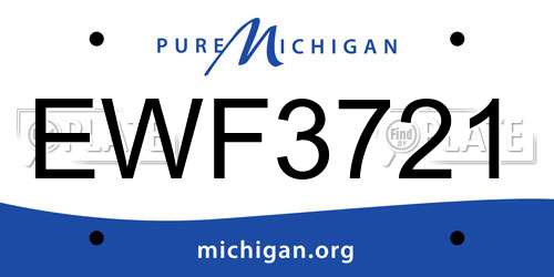 EWF3721 Michigan License Plate