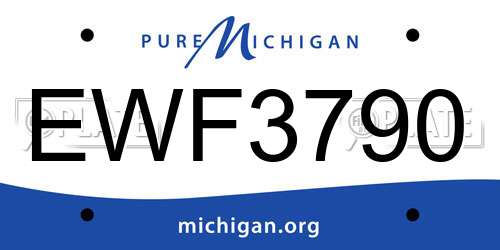 EWF3790 Michigan License Plate