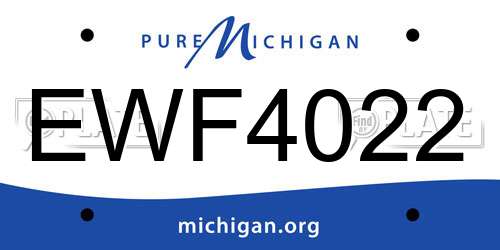 EWF4022 Michigan License Plate