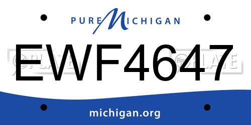 EWF4647 Michigan License Plate