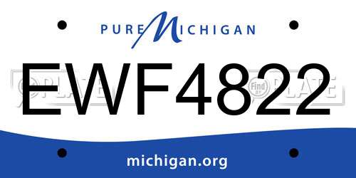 EWF4822 Michigan License Plate