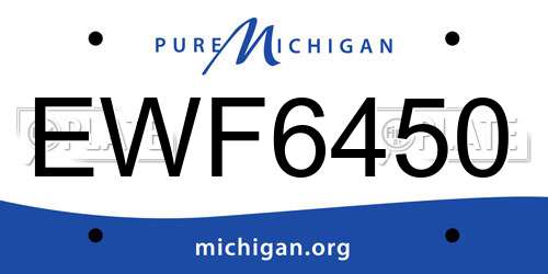 EWF6450 Michigan License Plate